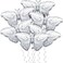 Skylety 6 Pieces Butterfly Foil Balloon Silver Aluminum Party Balloon Foil Balloons for Wedding Birthday Anniversary Party Decoration.