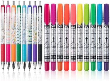 Mr. Pen- Bible Journaling Kit, 18 Pack (10 Bible Gel Highlighter, 8 Bible Pens, Bible Highlighters and Pens No Bleed, Gel Highlighters, Bible Pens, Bible Pens and Highlighters No Bleed, Gifts, Gift.