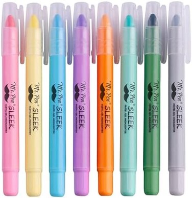 Mr. Pen- Bible Highlighters, Pastel Gel 8 Pack, Assorted Colors, Highlighters No Bleed, Highlighter, Highlighter Set, Dry Markers.