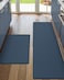 DEXI Navy Blue Kitchen Rugs and Mats Cushioned Anti Fatigue Comfort Mat 2/5Inch Non Slip Standing Rug 2 Pieces Set 17"x29"17"x59".