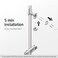 KES Shower Riser Rail Stainless Steel, Shower Slider Rail with Adjustable Shower Head Holder Wall Mounted Brushed Finish 78CM, F209S78-BS.