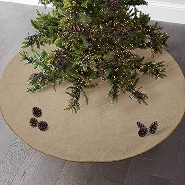 yuboo 48" Burlap Easter Christmas Tree Skirt, Spring Rustic Jute Linen Xmas Tree Skirt for Farmhouse Spring Easter Decorations Ornaments.