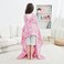 softan Wearable Fleece Blanket with SleevesFoot Pocket for Kids Boys Girls Children,Lightweight Soft Blanket with Sleeves and HookLoop 55" x 48" Pink Unicorn.