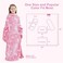 softan Wearable Fleece Blanket with SleevesFoot Pocket for Kids Boys Girls Children,Lightweight Soft Blanket with Sleeves and HookLoop 55" x 48" Pink Unicorn.