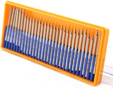 JINGLING Diamond Grinding Bits 1mm Spherical Head Carving Ball Bur Pack of 30Pcs.