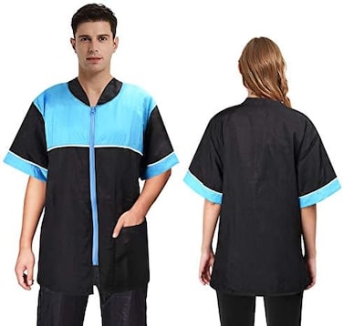 Noverlife Pet Grooming Jacket with Zipper, Large Size, Lightweight Hair Repellent Shirt Style Dog Cat Grooming Smock.