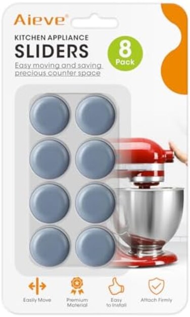 Aieve Appliance Slider, 8Pcs Kitchen Appliance Accessories, Round PTFE (TeflonSliders, Blue.