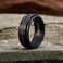 King Will 8mm Black Spinner Stainless Steel Ring Fidget Ring Anxiety Ring for Men Greek Key Pattern.