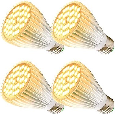 مجموعة مصابيح النمو LED من MILYN، 4 مصابيح، 30 واط، طيف كامل، مصابيح LED دافئة للنمو للنباتات الداخلية والخضراوات والزهور والنباتات المنزلية والشتلات، مصباح E26 للبيوت الزجاجية والحدائق والزراعة المائ
