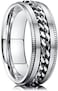 King Will Intertwine 8mm Spinner Ring Stainless Steel Fidget Ring Anxiety Ring for Men Black/Blue/Silver/Gold Fidget Anxiety Ring.