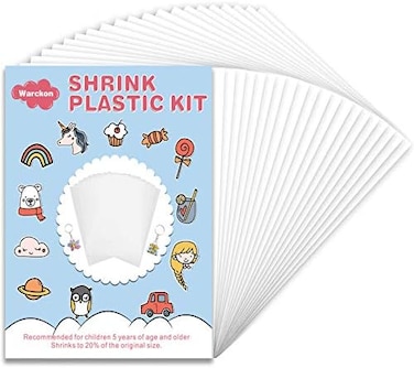 Warckon 24 Pieces Shrink Plastic Sheets, Shrink Art Paper Shrink Film Sheets Frosted Ruff n' Ready for Kids Creative Craft, Create Your Own Shinky Dinks, Earrings, Necklace, Keychains (7. 9 X 5. 7 inc
