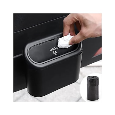 Accmor Car Trash Can with Lid, Mini Auto Dustbin Garbage Organizer with 30 Pcs Plastic Trash Bag, Automotive Garbage Container Bin for Vehicle, Home, Office.