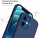 ORNARTO Compatible with iPhone 12 Mini Case, Slim Liquid Silicone 3 Layers Full Covered Soft Gel Rubber with Microfiber Case Cover 5. 4 inch-Navy Blue.