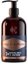 King C. Gillette Beard Wash, Mens Face Wash, 11 oz, Infused with Argan Oil and Avocado Oil to Cleanse Hair and Skin.