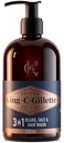 King C. Gillette Beard Wash, Mens Face Wash, 11 oz, Infused with Argan Oil and Avocado Oil to Cleanse Hair and Skin.