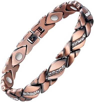 Jecanori Pure Copper Bracelets for Women,Ultra Magnetic Bracelets for Women with 3500 Gauss Magnets,Crystal Mother's Day Jewelry Gift, Sizing Tool.