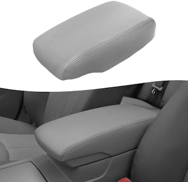 KBH Auto Center Console Armrest Cover for Toyota Camry 2007-2011 Vinyl Microfiber Leather Console Replacement Trim Gray (Without Lid.
