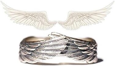 Yocoyee Hug Wings Ring Angel Wings Feather Retro Copper Ring for Women and Men Lovers Friends Gifts.