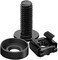 Leadrise 50-Pack M6 x 16mm Computer Rack Mount Cage Screws and NutsWashers for Rack Mount Server Cabinet, Rack Mount Screw Cage Nut - Black.