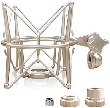 حامل ميكروفون Boseen Spider Shock Mount - حامل معدني مضاد للاهتزاز متوافق مع ميكروفونات Neumann U47 U67 U87 TLM102 TLM103 TLM107 M147 M149 Senheiser MK4 MK8 المكثفة.