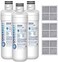 Overbest LT1000PC ADQ747935 Refrigerator Water Filter and Air Filter, Replacement for LG LT1000P, ADQ74793501, ADQ74793502, Kenmore 469980, 9980 and LT120F, 3 Combo.
