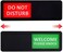 Kichwit Privacy Sign for Offices or Homes, Do Not Disturb Sign, Welcome Please Knock Sign, Black, 8. 2 x 2. 8 Inches.