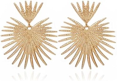 Bmadge Heart Dangle Earrings Studs Gold Star Statement Earrings Firework Geometric Exaggerated Earrings Punk Minimalist Ear Jewelry for Women.