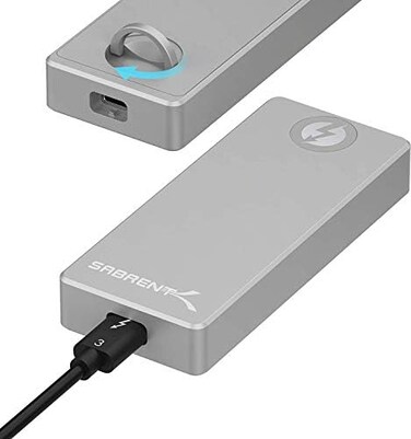 SABRENT M. 2 Thunderbolt NVMe Enclosure SSD Docking Station USB C External Aluminum Thunderbolt 3 M2 NVMe Adapter, Tool-Free, with Cooling Pad, Fast Data Transfer, M Key only, Cable Included (EC-T3NS.