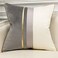Avigers 20 x 20 Inches Gray White Gold Leather Striped Patchwork Velvet Cushion Case Luxury Modern Throw Pillow Cover Decorative Pillow for Couch Living Room Bedroom Car.