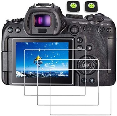واقي شاشة زجاجي debous R6 II متوافق مع كاميرا Canon EOS R6 R6II Mark II R7، غطاء حماية صلب من الزجاج المقوى مضاد للخدش (عبوة من 4 قطع، تتضمن غطاءين لمستوى الشاشة الساخنة).