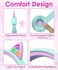 FosPower Kids Headphones with LED Cat Ears, 3. 5mm On-Ear Wired Headset with Laced Cables for iPad/Smartphones/PC/Kindle/Tablet/Laptop/School (Max Volume 85dB- Teal/Light Purple.