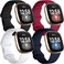 Getino Bands Compatible with Fitbit Sense and Fitbit Versa 3, Soft Waterproof and Durable Classic Silicone Sport Strap, Adjustable Replacement Wristbands for Women Men, Large Small.