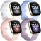 Getino Bands Compatible with Fitbit Sense and Fitbit Versa 3, Soft Waterproof and Durable Classic Silicone Sport Strap, Adjustable Replacement Wristbands for Women Men, Large Small.