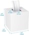 HIIMIEI Acrylic Tissue Box Cover 5. 4x5. 4x5. 4' Tissue Holder Napkin Dispenser for Home Office Restaurant-White.