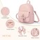 ECOSUSI Mini Backpack for Women Girls Cute Bowknot Small Backpack Purse Ladies Leather Bookbag Satchel Bag, with Charm Tassel.