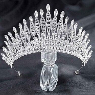 Aceorna Baroque Crowns and Tiaras Crystal Bride Wedding Queen Crowns for Brides and Bridesmaids Rhinestones Silver Tiara Decorative Bridal Princess Tiaras Hair Accessories for Women and Girls.