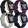 Getino Bands Compatible with Fitbit Sense and Fitbit Versa 3, Soft Waterproof and Durable Classic Silicone Sport Strap, Adjustable Replacement Wristbands for Women Men, Large Small.