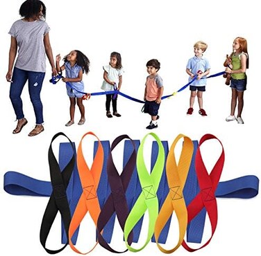 Coobbar Toddler Walking Rope,Colorful Walking Rope for Preschool Daycare School Kids Outdoor Colorful Handles to Keep Children Calm and Line (Holding Loop for 12 Children 2 Teachers.