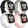 Getino Bands Compatible with Fitbit Sense and Fitbit Versa 3, Soft Waterproof and Durable Classic Silicone Sport Strap, Adjustable Replacement Wristbands for Women Men, Large Small.