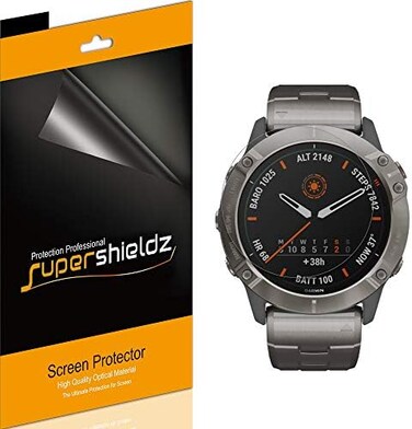 Supershieldz (6 Packfor Garmin Fenix 6X, Fenix 6X Pro and Fenix 6X Pro Solar Screen Protector, High Definition Clear Shield (PET.