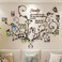ديكور حائط شجرة العائلة من DecorSmart، مصنوع من قرون الوعل، مناسب لغرفة المعيشة، عبارة عن إطار صور ثلاثي الأبعاد قابل للإزالة، ملصقات أكريليك يمكنك صنعها بنفسك مع رأس غزال وعبارة "عائلة مثل الفروع على