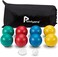 Pointyard 84mm Bocce Ball Set, Outdoor Games for Adults and Family, Backyard Ball Set with 8 PE Bocce Balls1 PallinoCarry BagMeasuring Tape for Kids Teens Beginners.
