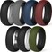 ThunderFit Men Breathable Air Grooves Silicone Wedding Rings, Rubber Engagement Bands 7. 8mm Wide 1. 8mm Thick - 1/2/3/4/6/7 Variety Multipack.