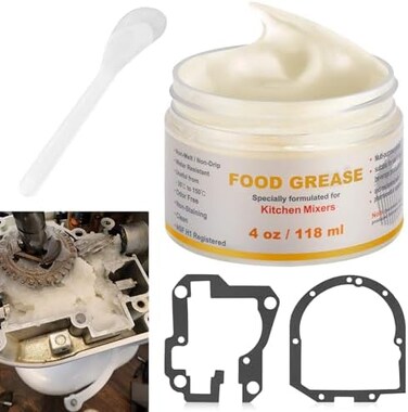 Huthbrother 4 Oz Food Grade Grease9709511 Gasket, Universally Compatible with Kitchen Stand Mixer, 2 Bottles.