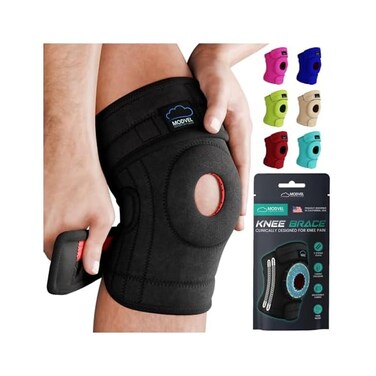 Modvel ELITE Knee Brace for WomenMen with Side Stabilizers - Patella Gel Pads Brace for Meniscus Tear for Knee Pain Support, ACL Knees Braces for Men Running, Workout, ArthritisJoint Recovery.