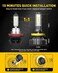 مصابيح AUXITO H11 H8 H9 LED، أكثر سطوعًا بنسبة 400%، مصابيح بيضاء 6500K بدون مروحة، بديل لمصباح الهالوجين H8 للضباب، عبوة من 2.