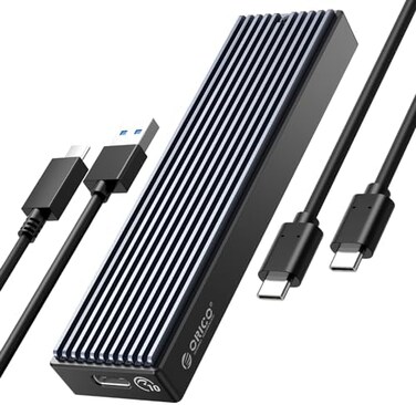 ORICO M. 2 NVMe SSD Enclosure, USB 3. 1 Gen 2 (10 Gbpsto NVMe PCI-E M. 2 SSD Case Support UASP for NVMe SSD Size 2230/2242/2260/2280(up to 4TB(M. 2 NVMe.