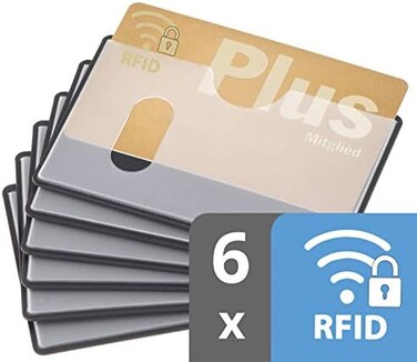مجموعة فالونيك من 6 أكمام مانعة لتقنية RFID - يتم إدخالها من الأعلى، غلاف حماية لبطاقة الائتمان للمحفظة - حماية لبطاقة الخصم وبطاقة المترو.
