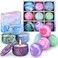 OFUN Bath Bombs Gift Set for Women4X 2. 5oz Scented Candles with Essential Oils, 5X 3. 5oz Bubble Bath Bombs Rich in Shea Butter for Fizzy Spa to Moisturizing Skin.