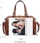 Dasein Women Soft Vegan Leather Barrel Bags Large Hobo Top Handle Work Totes Satchel Handbags Shoulder Purse, 0coffee, Large.